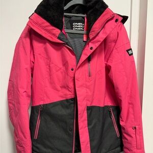 O'Neill Women's Pink and Black Ski Jacket